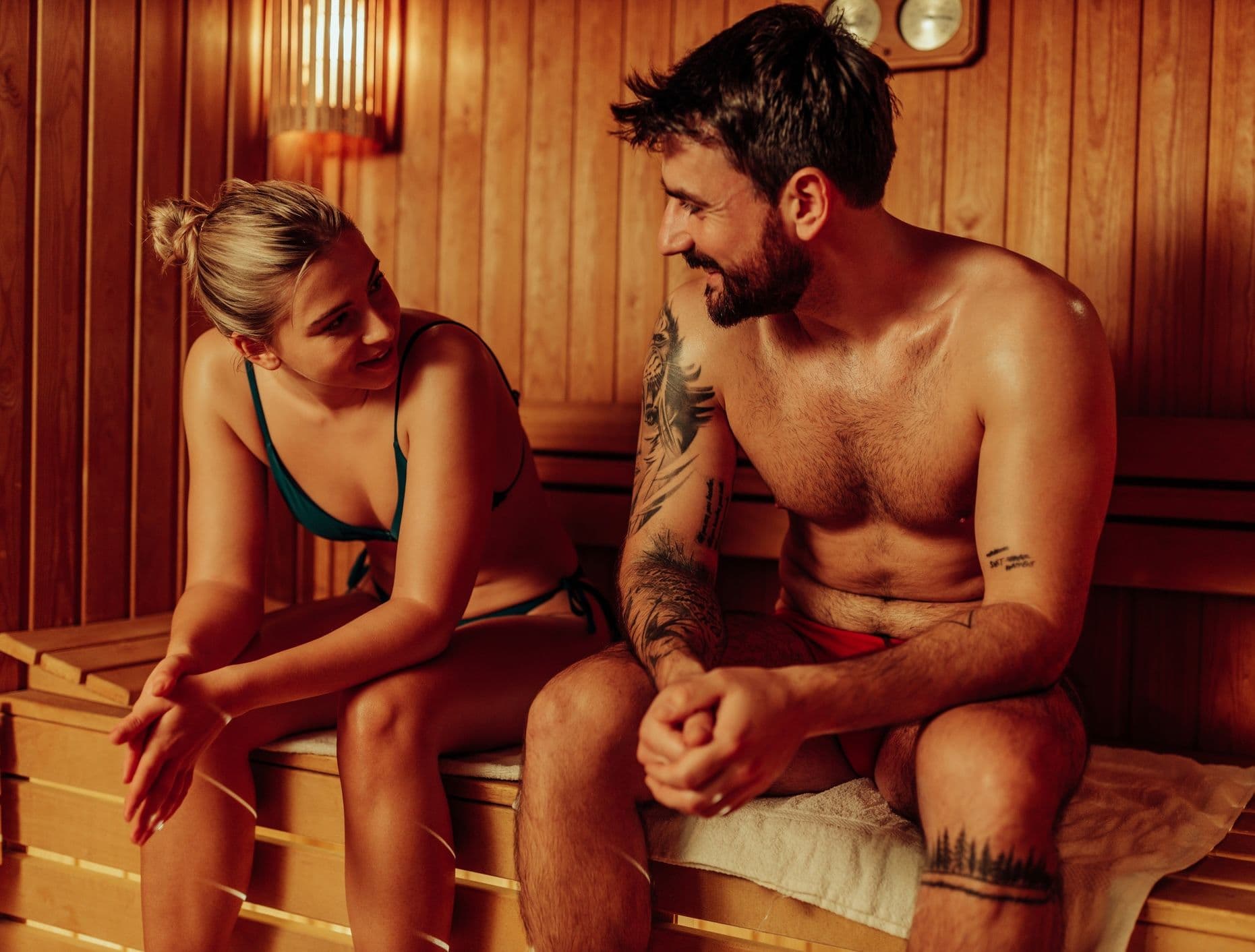 socialising in sauna